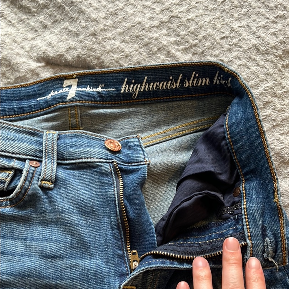 7 For All Mankind Blue High Rise Jeans